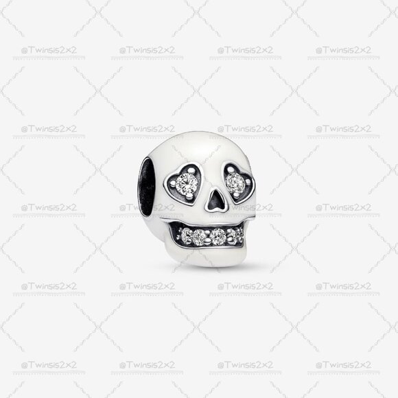 Pandora Glow-in-the-dark Sparkling Skull Charm|Pendant - Picture 1 of 2